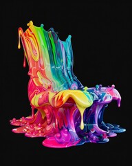Vibrant abstract paint splash chair