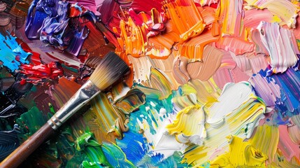 Vibrant abstract oil painting background