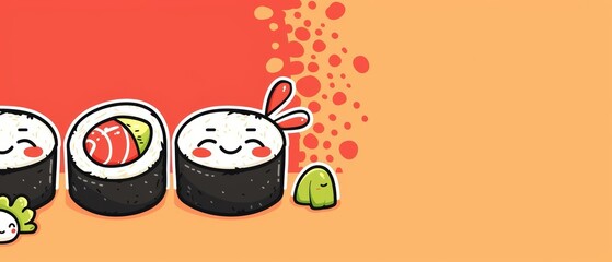 Japan art style creative design merges the delicacy of sushi with fashion