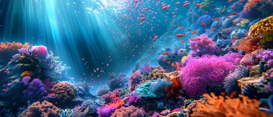 Look strange of an innovation that cleans the ocean using biotechnology in colorful styles, sharpen cinematic look