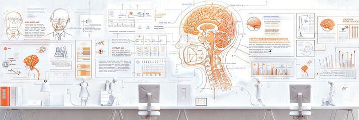Psychologist's Office Wall: Adorned with psychology diagrams, mental health resources, and a whiteboard with therapy session schedules