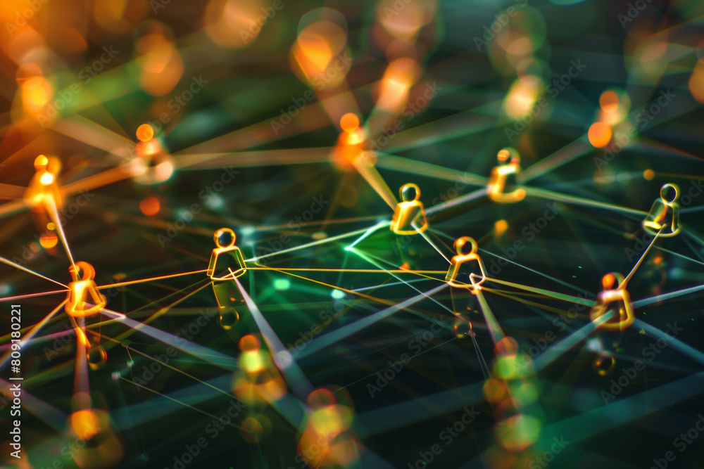 Poster a computer generated image of a network of people connected by lines