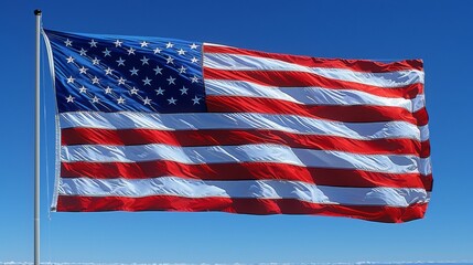 Fototapeta premium The American flag close up.