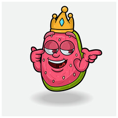 Guava Fruit With Smug expression. Mascot cartoon character for flavor, strain, label and packaging product.