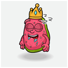 Guava Fruit With Sleep expression. Mascot cartoon character for flavor, strain, label and packaging product.