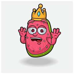 Guava Fruit With Shocked expression. Mascot cartoon character for flavor, strain, label and packaging product.