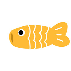 Yellow Koinobori Illustration