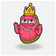 Guava Fruit With Happy expression. Mascot cartoon character for flavor, strain, label and packaging product.