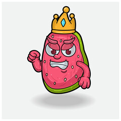 Guava Fruit With Angry expression. Mascot cartoon character for flavor, strain, label and packaging product.