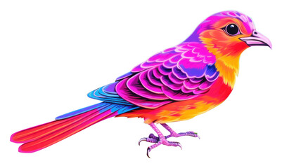 Obraz premium PNG Bird painting purple yellow.