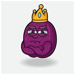 Plum Fruit With Jealous expression. Mascot cartoon character for flavor, strain, label and packaging product.