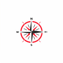 Simple Compass with Needle Logo – Minimalist Navigation Tool for Branding