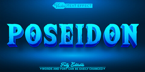 Sea God Poseidon Trident Vector Editable Text Effect Template