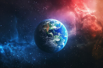 Obraz premium A picture of the earth in space with a colorful background