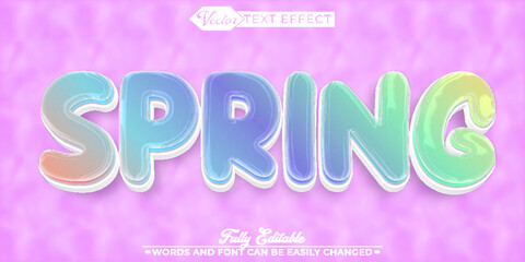 Soft Colorful Spring Vector Editable Text Effect Template