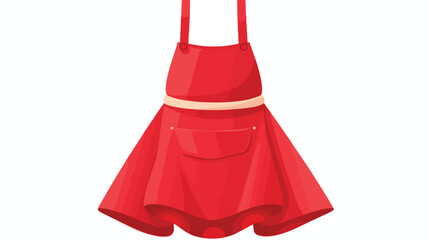 Kitchen red apron cartoon icon or symbol flat vecto