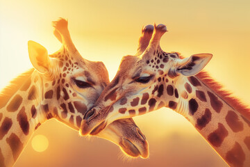 Giraffes in the African savanna