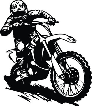 recommend clip art: Supercross Motocross Dirt bike Motorcycle Silhouette Design Outline Black and White Clip Art Adobe Illustrator Artwork