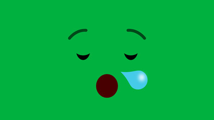 sleeping expression on green screen