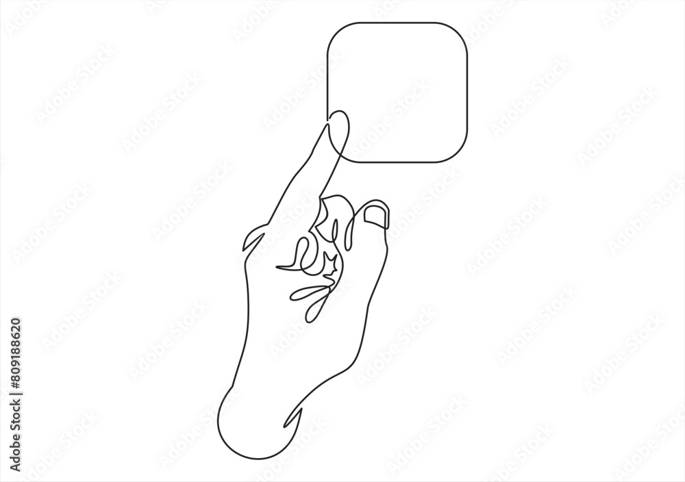 Aufkleber hand touch - click. line icon.touch point line icon. continuous one line