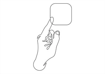 Obraz premium Hand touch - click. Line icon.Touch point line icon. Continuous one line