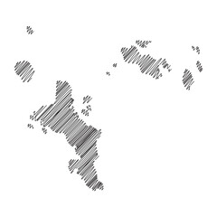 Seychelles thread map line vector illustration