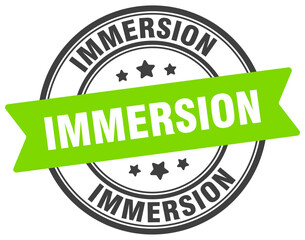 immersion stamp. immersion label on transparent background. round sign