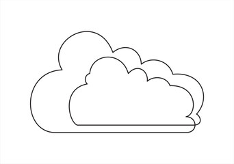 cloud computing concept.Continuous line drawing 