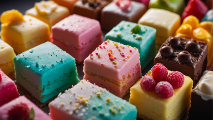petit fours beautiful dessert on the table pastry