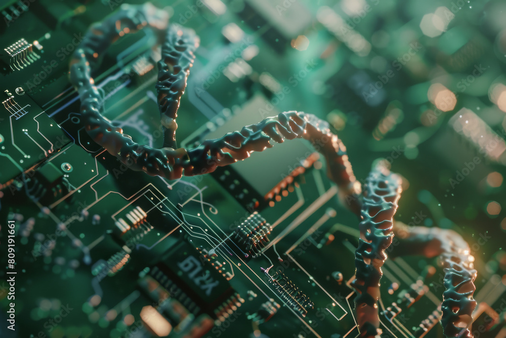 Poster a close up of a circuit board with the letters blvx on it