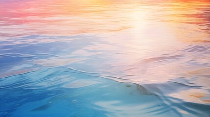 Calm Ocean Waters Bathed in the Warm Glow of Sunset. Generative AI