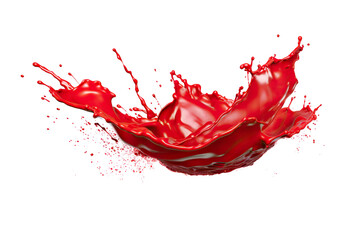 Vibrant Red Paint Splash: Isolated Elegance on transparent background