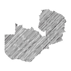 Zambia thread map line vector illustration