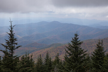 Smoky Mountains with low clouds