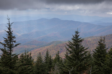 Smoky Mountains with low clouds