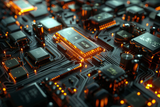 A close up of a motherboard with a cpu that says ' sdc ' on it