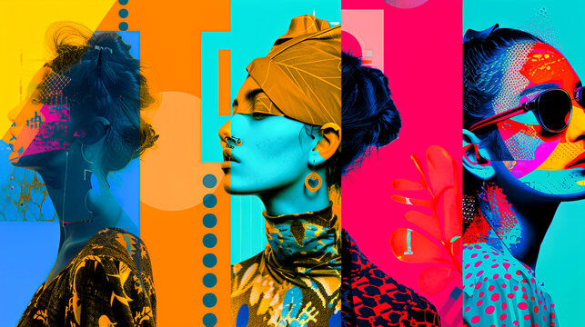 Vibrant Visuals: Four Stylish Posters for a Fashion Collection