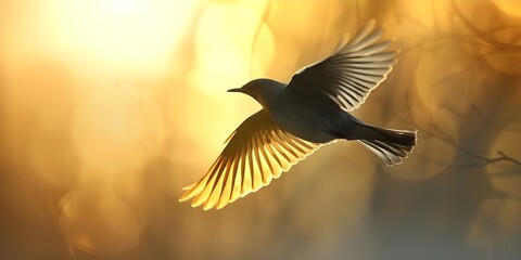 Identifying Bird Species by Their Unique Flight Silhouettes for Research. Concept Bird Identification, Flight Patterns, Research Study, Avian Silhouettes, Ornithology