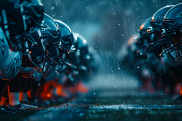 Gridiron Glory: Elite Teams Gear Up for Intense American Football Championship Showdown - Aggressive Plays Powerhouse Players Dramatic Stadium Shots