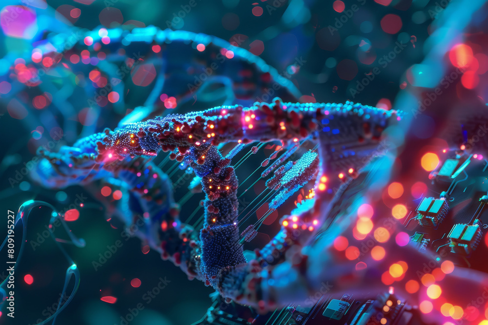Poster a computer generated image of a dna structure