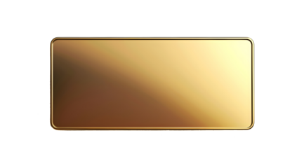 luxury gold metal plate on isolated png