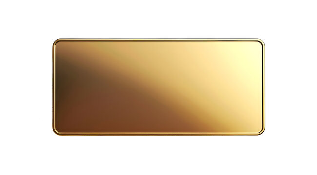 luxury gold metal plate on isolated png