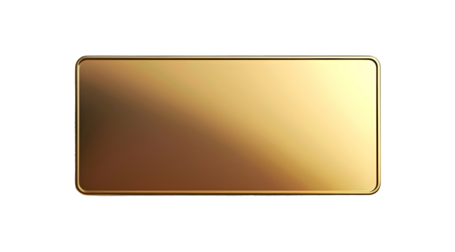 luxury gold metal plate on isolated png