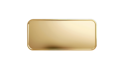luxury gold metal plate on isolated png
