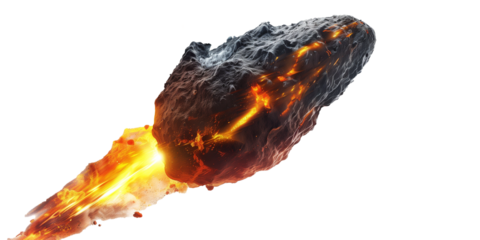 A meteor isolated on transparent background.