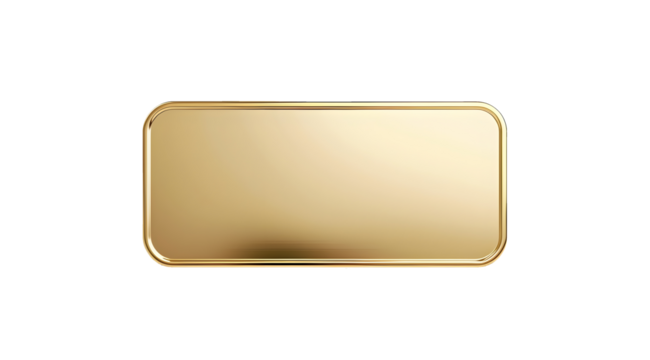 luxury gold metal plate on isolated png