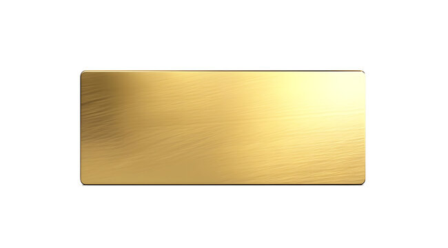 luxury gold metal plate on isolated png