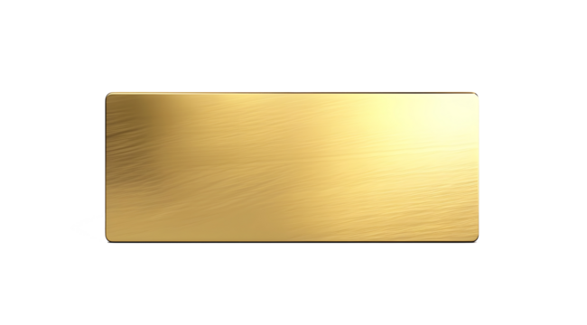 luxury gold metal plate on isolated png