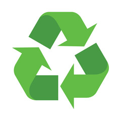 Obraz premium Green recycle sign isolated on white background.