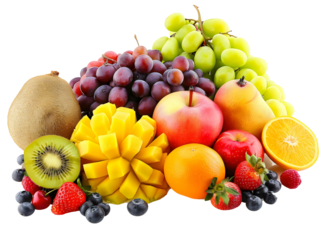Various fruits fresh produce isolated png